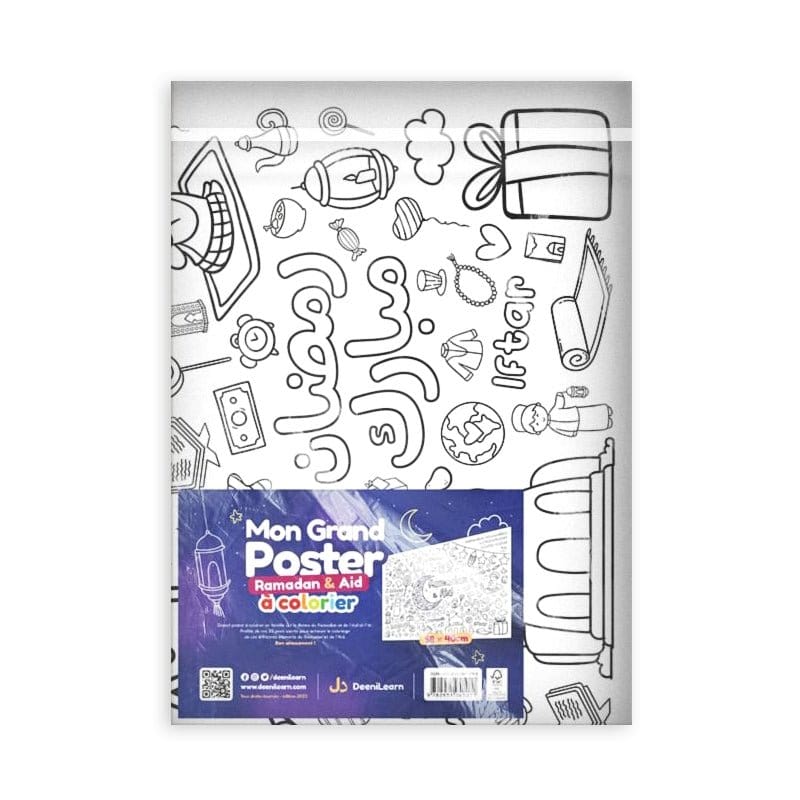 Mon Grand Poster "Ramadan & Aid" à colorier DeeniLearn Livre Islam Enfant 9782931241011 Librairie Musulmane Al-imen