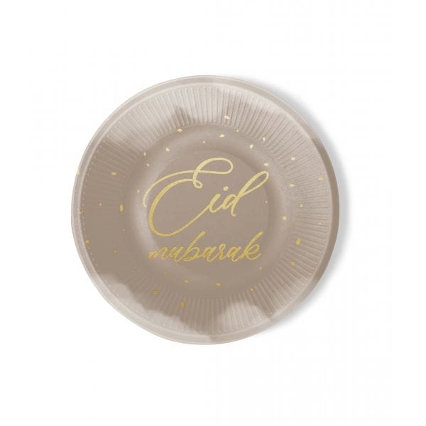 Assiettes Eid mubarak Hadieth Benelux Assiettes Taupe 6013845528527 Librairie Musulmane Al-imen