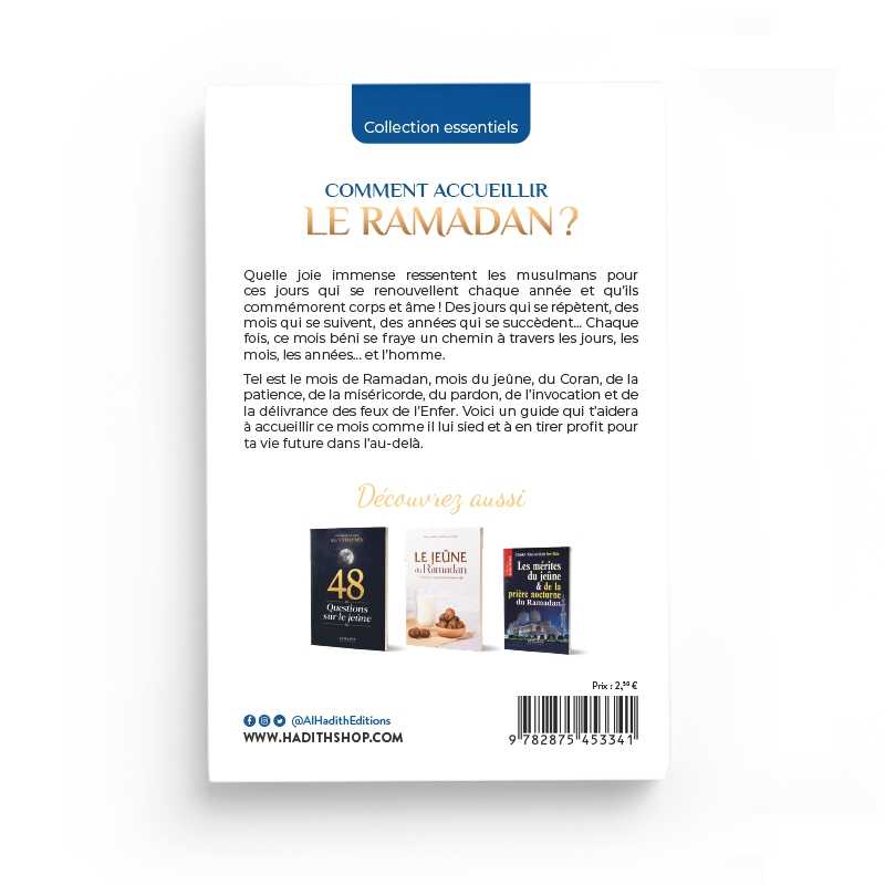 Comment accueillir le ramadan ? par Azharî Ahmad Mahmûd Al-Hadîth Livre > Islam > Ramadan 9782875453341 Librairie Musulmane Al-imen