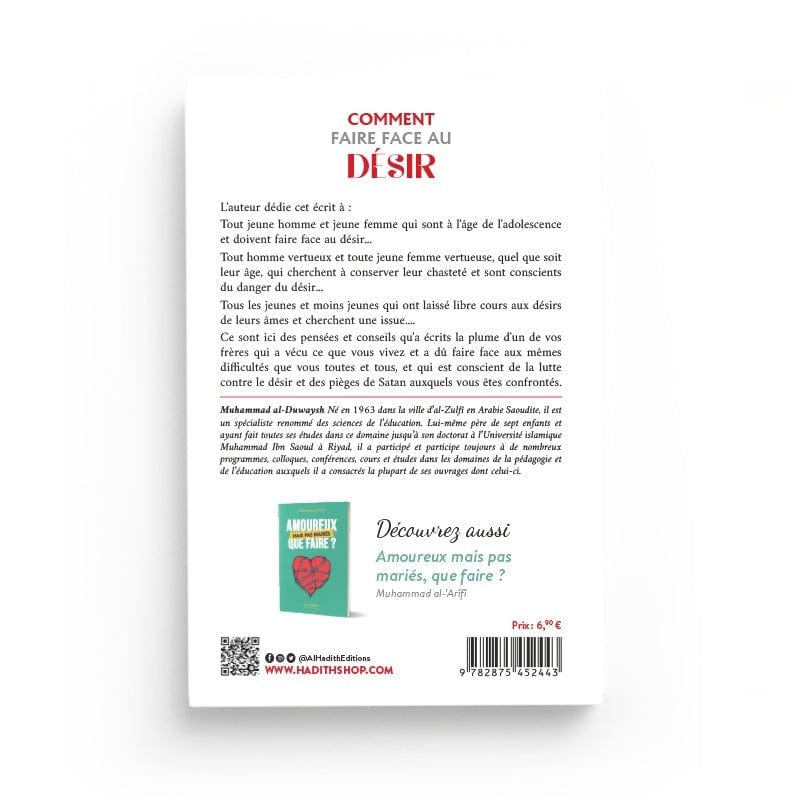 Comment Faire Face Au Désir ? Al-Hadîth Livre Islam Mariage 9782875452443 Librairie Musulmane Al-imen