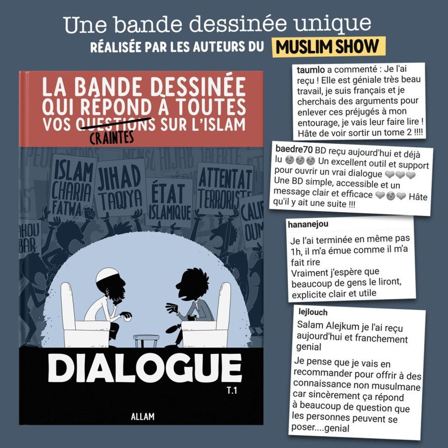 Dialogue - Tome 1 : La BD qui répond à toutes vos craintes sur l'islam de Norédine Allam - Livres par édition par BDouin disponible chez Al - imen