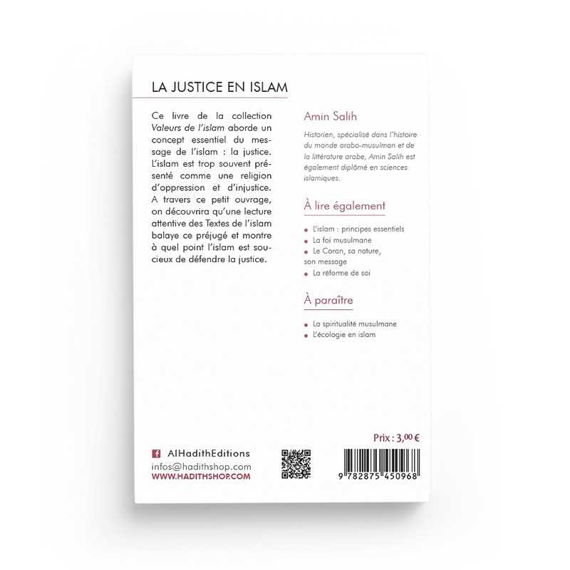 la justice en islam - Amin Salih (collection les valeurs de l'Islam) - Livres par édition par Al - Hadîth disponible chez Al - imen