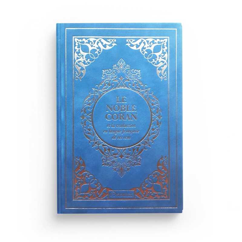 Le Noble Coran Bleu doré et la traduction en langue française de ses sens - couverture cartonnée en daim - Coran par Orientica disponible chez Al - imen