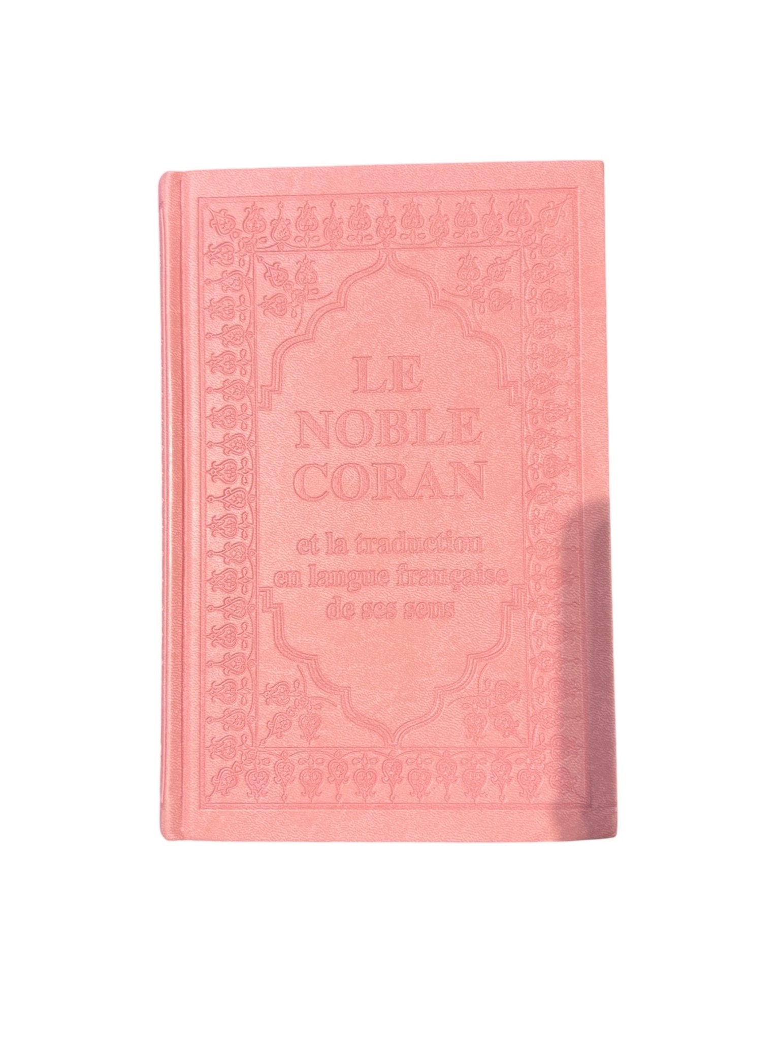 Le Noble Coran et la traduction en langue française de ses sens - bilingue arabe - français - Couverture rigide similicuir marron avec dorure Rose Clair - Coran par Ibn Hazm disponible chez Al - imen