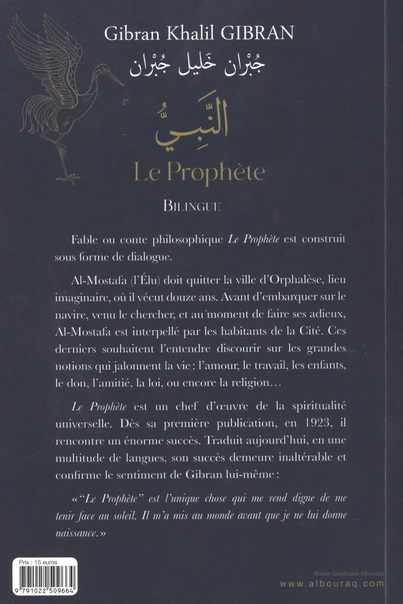 Le Prophète de Khalil Gibran (Bilingue Français - Arabe) - Livres par édition par Al Bouraq disponible chez Al - imen