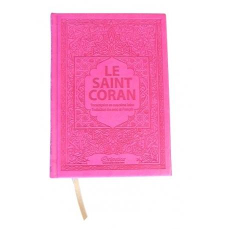 Le Saint Coran - Arabe / Français / Phonétique - Couverture daim rose - Coran par Orientica disponible chez Al - imen