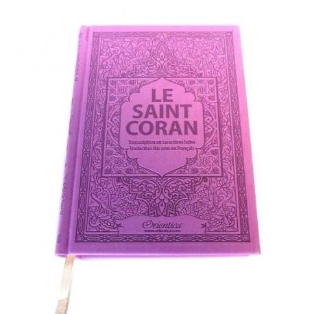 Le Saint Coran - Arabe / Français / Phonétique - Couverture en cuir mauve - violet - Coran par Orientica disponible chez Al - imen