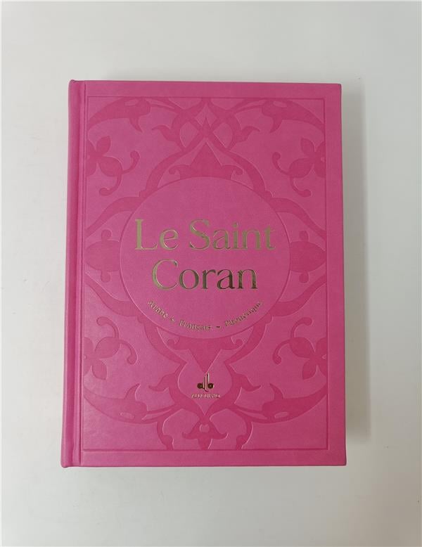 Le Saint Coran en Français, Arabe et Phonétique (Dorure) - Format (17 x 24 cm) - Éditions Al Bouraq Rose - Coran par Al Bouraq disponible chez Al - imen