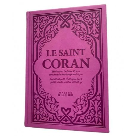 Le Saint Coran mauve - Couverture Daim - Pages Arc - En - Ciel - Français - Arabe - Phonétique - Maison Ennour - Coran par Maison d'Ennour disponible chez Al - imen