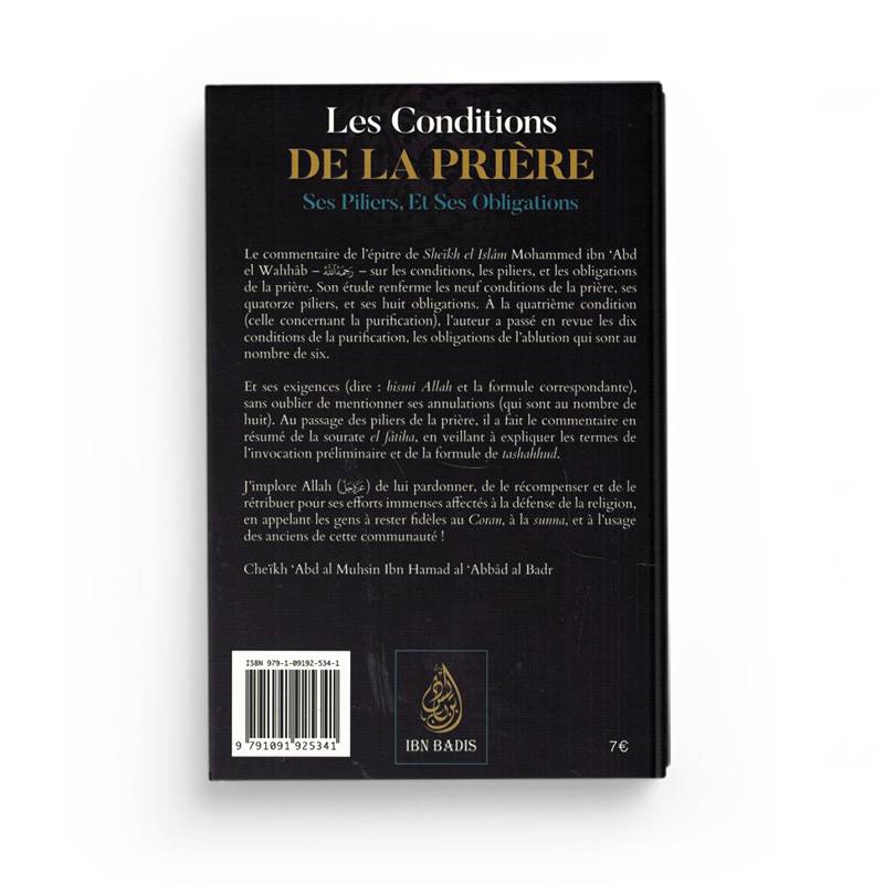 Les Conditions de la Prière ses Piliers, et ses Obligations de Muhammad Ibn Abd Al - Wahhâb - Livres par édition par Ibn Badis disponible chez Al - imen