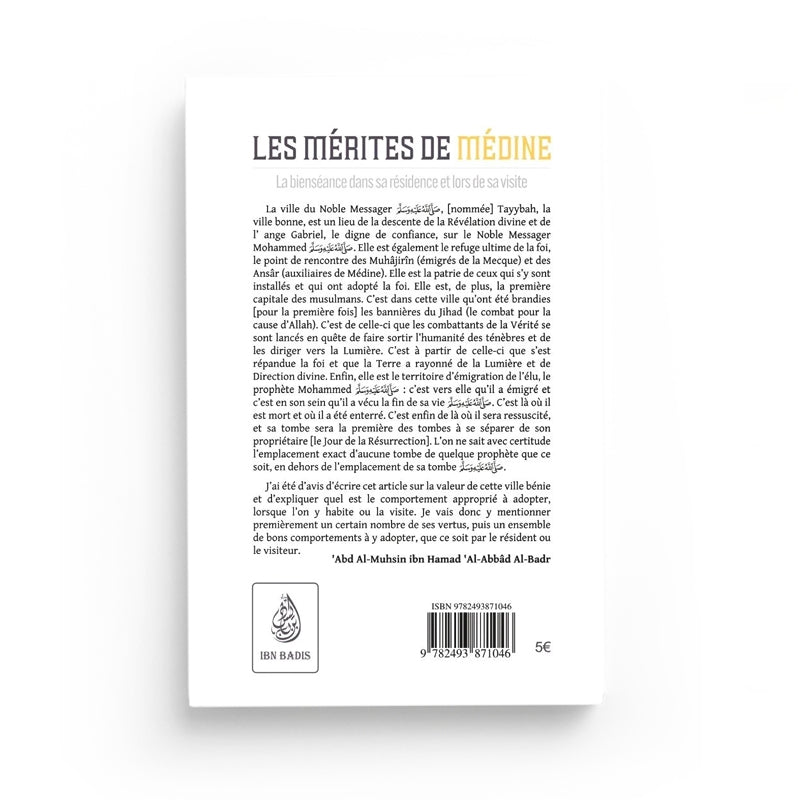 Les mérites de Médine d'Abd al - Muhsin al - Badr - Livres par édition par Ibn Badis disponible chez Al - imen