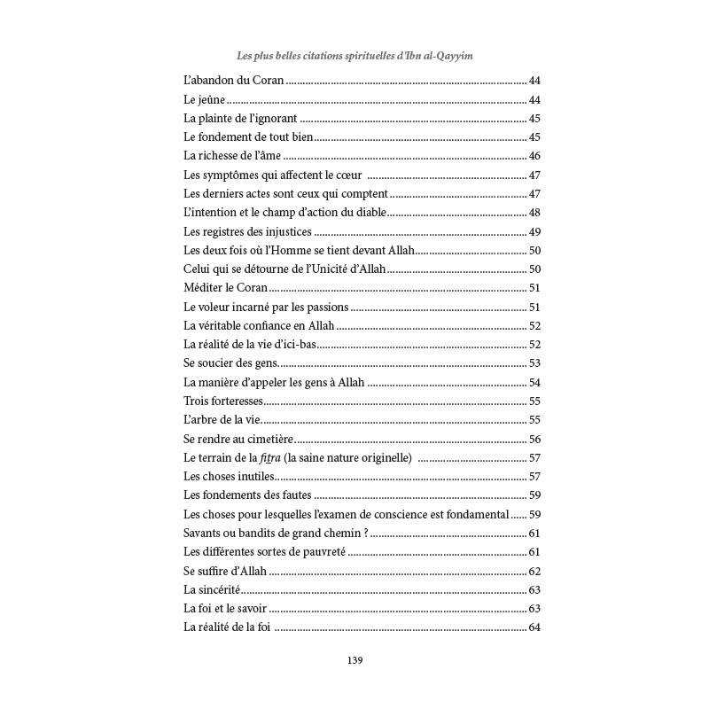Les plus belles citations spirituelles d'Ibn Al-Qayyim Al-Hadîth Livre > Islam > Foi et Spiritualité 9782875452290 Librairie Musulmane Al-imen
