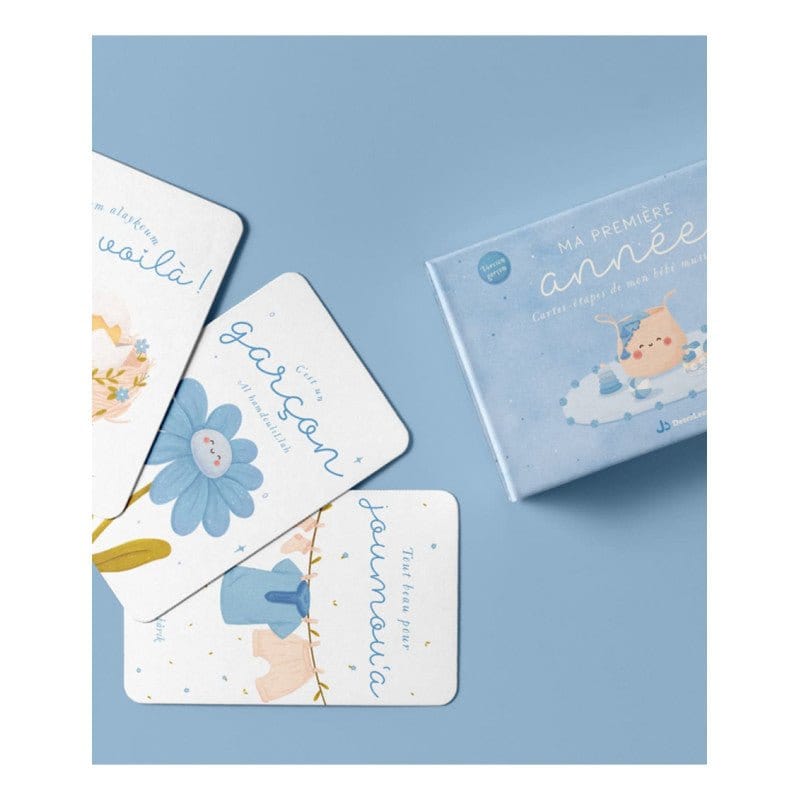 Ma première année : Cartes-étapes de mon bébé musulman (Version garçon Bleu) - Dès 3 ans - DeeniLearn DeeniLearn Jeu Islam 9782931241202 Librairie Musulmane Al-imen