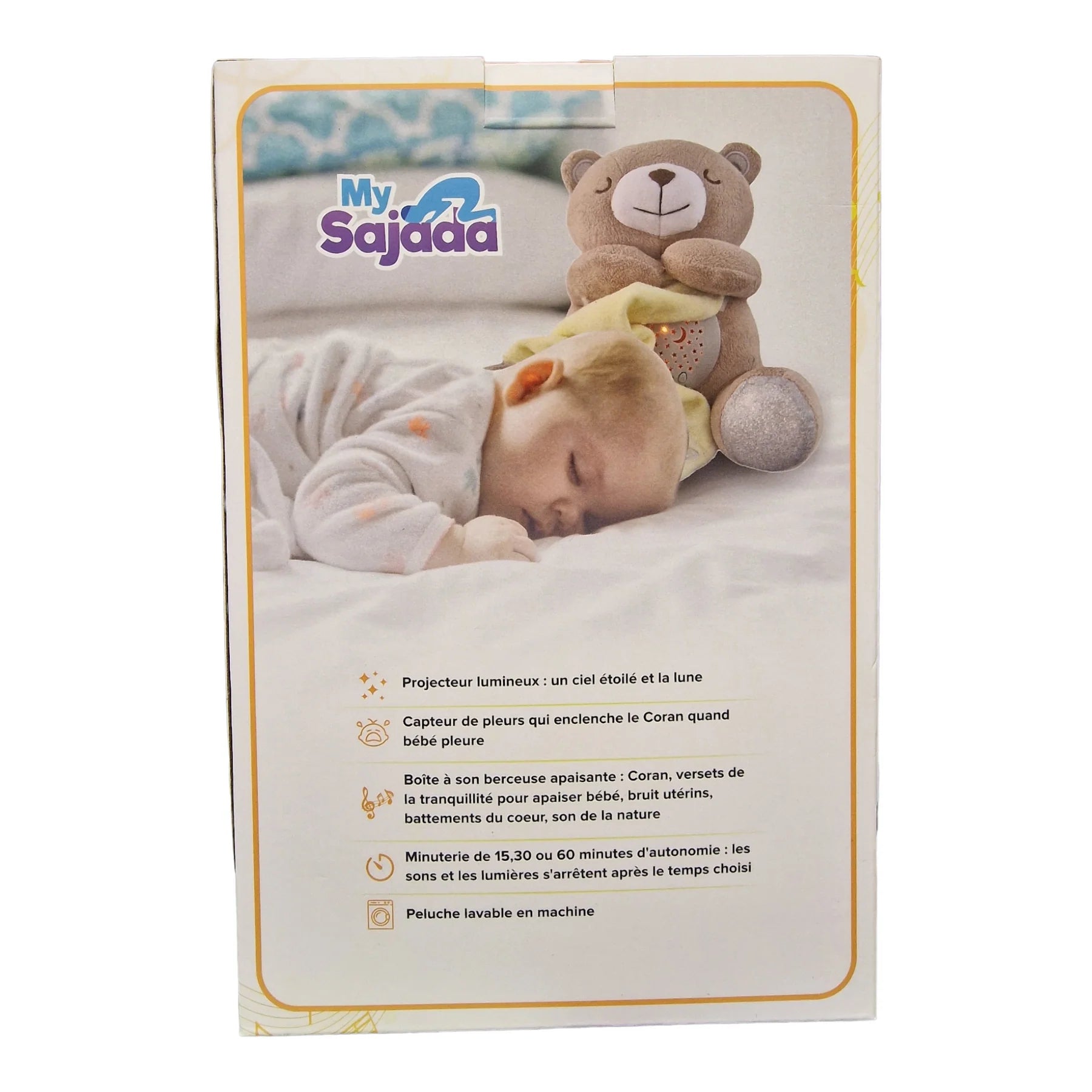 Ourson veilleuse coranique - Sajid - détecteur des cris du bébé - Jouets éducatifs par My Sajada disponible chez Al - imen