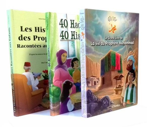 Pack 3 livres de référence : Les Histoires des Prophètes Racontés aux Enfants + Le Grand Livre de la Vie du Prophète + 40 Hadiths... 40 Histoires... (Cartonnés de luxe) - Livres par édition par Orientica disponible chez Al - imen