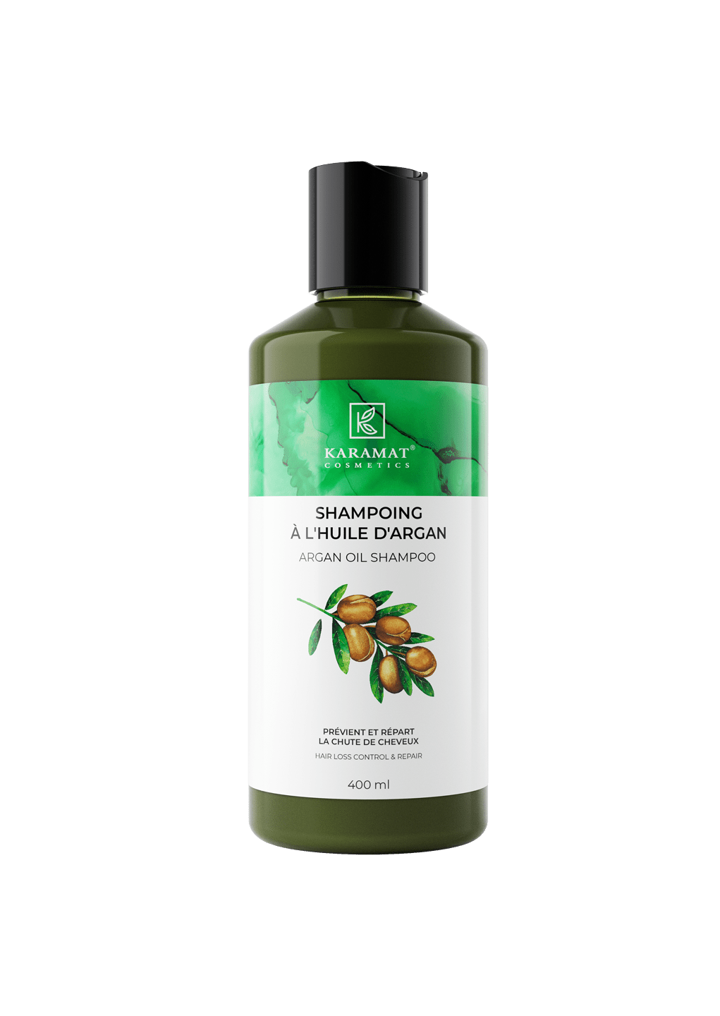 Shampooing à l’huile d’argan karamat cosmetics 400 ml - Bien - être et Santé par Karamat Collection disponible chez Al - imen