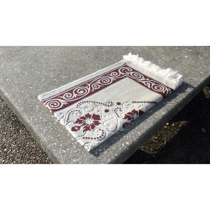 Tapis de Prière - Fond Sable - Motif fleurs - couleur Rose Saumon disponible chez Al - imen